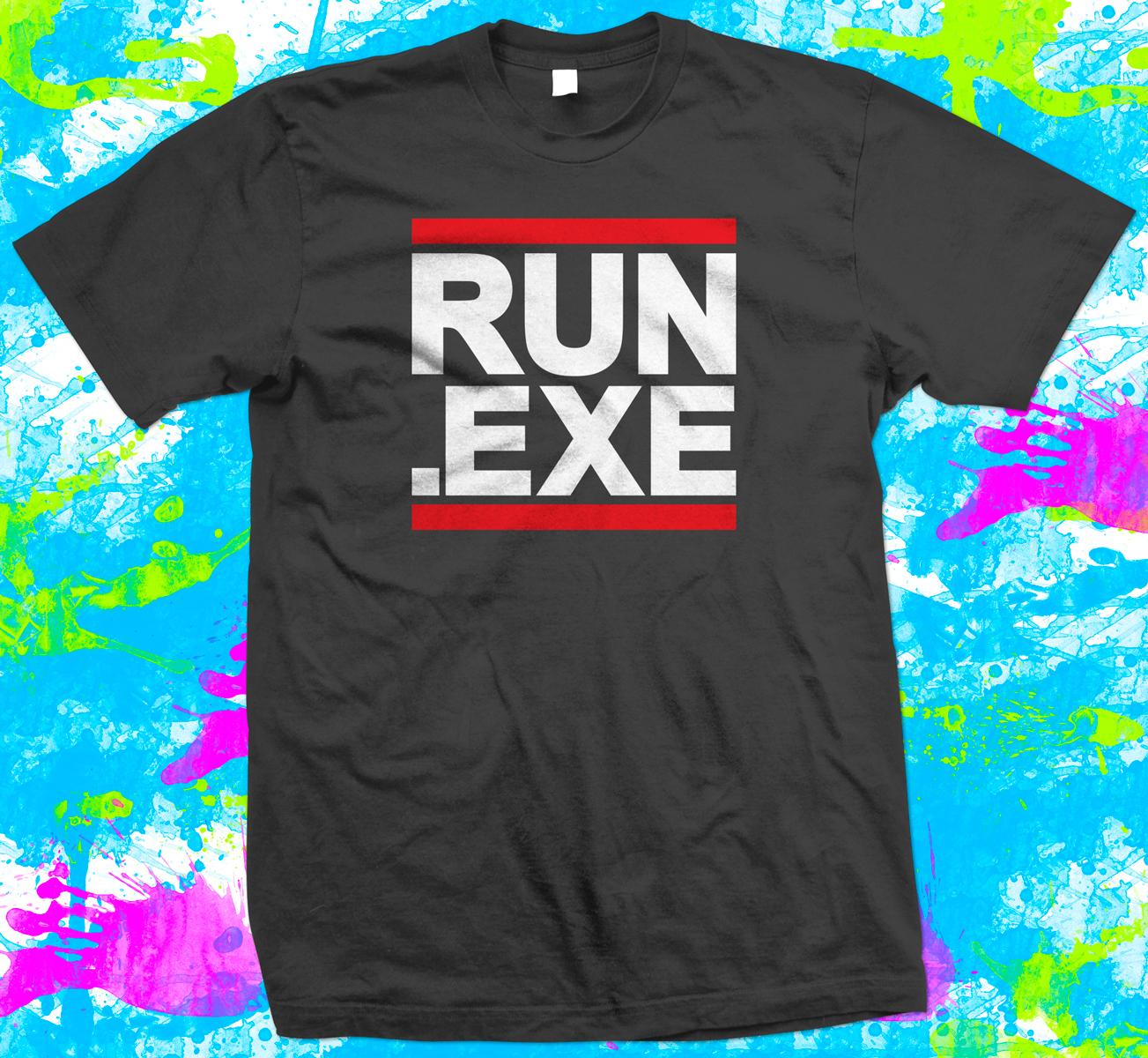 RUN EXE T Shirt - 3 Colour options XS to 5XL - Geek or Programmer T-shirt M
