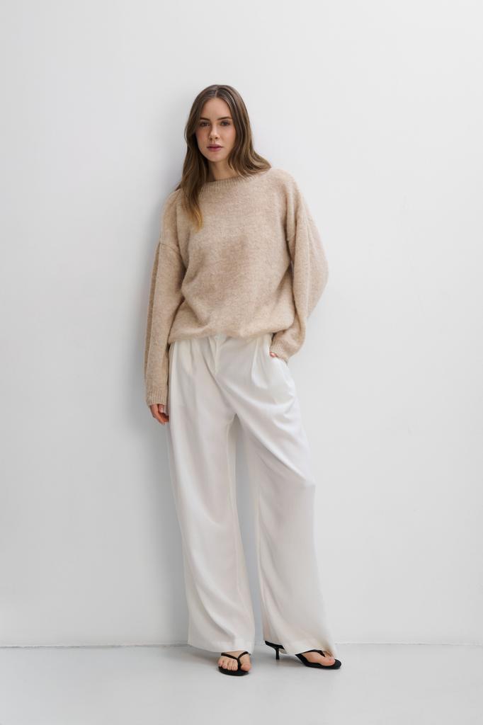 Lightweight alpaca wool sweater Aura beige /