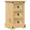 VidaXL Bedside Table Corona 35x32.5x58 Cm Solid Pine Wood, Bedside Cabinet, Side Table, Bed Cabinet, Cabinet 4005653