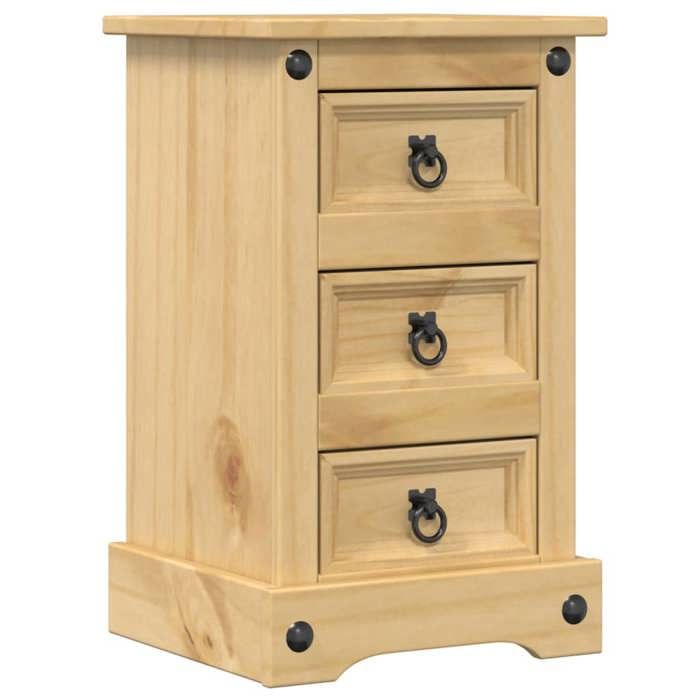 VidaXL Bedside Table Corona 35x32.5x58 Cm Solid Pine Wood, Bedside Cabinet, Side Table, Bed Cabinet, Cabinet 4005653
