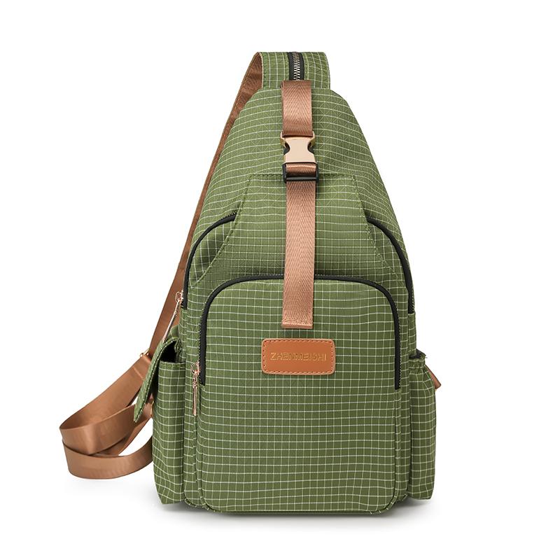 Leichte Brusttasche für Damen Kariert Mehrzweck-Rucksack