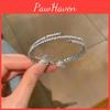 Adjustable Zircon Stone Bangle Bracelet With Geometric Design For Women Fashion Accessories