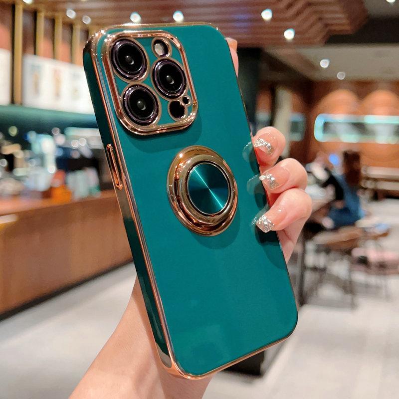 

Роскошный магнитный чехол для телефона IPhone 14 13 12 11 Pro Max XS XR XS 7 8 Plus 12Pro IPhone13 12, полное покрытие с кольцевым держателем, силиконовые чехлы с покрытием