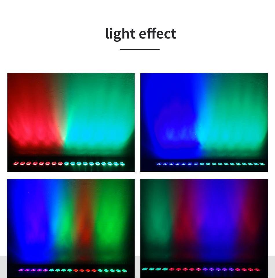 New 18x18W Pixel Control 6in1 RGBWA UV Wall Washer with DMX Linear Strip Light Indoor Flowing Lighting Effect Stage Lighting Atmosphere