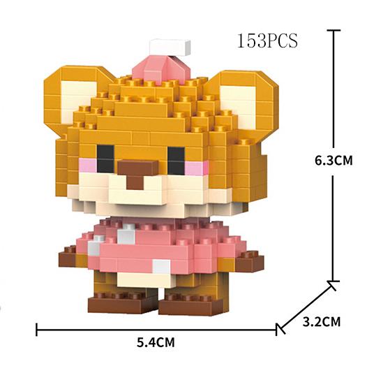 Micro Diamond Blocks Mini Animals Classic Pet Tiger Lion Model Building Creative Bricks Kids Toys Cartoon Elephant Bear Horse