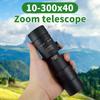 10-300x40 Zoom Professional Telescope Binoculars HD Portable Strong Long Range Monocular with Low Night Vision For Hunting Sport