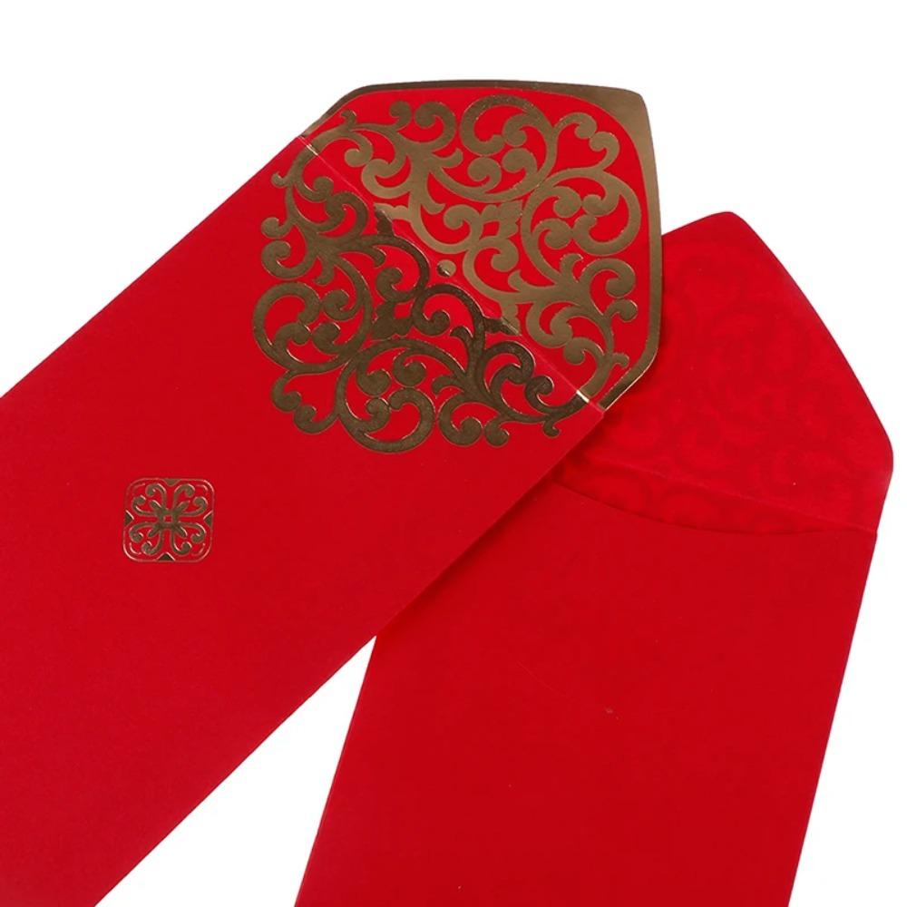 10pcs Simple Style Gold Printing Red Pocket Paper Lucky Money Bag Chinese Red Envelopes  Wedding