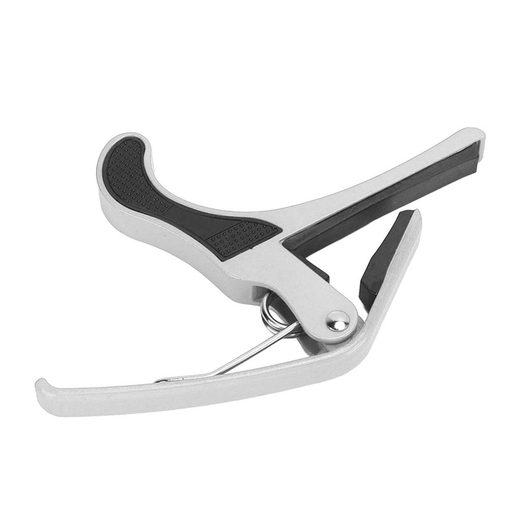 Guitar Capo Alloy Quick Release Electric Guitar Capo Set with 2PCS Guitar Picks for Banjo Mandolin Silver