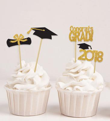 Milý suvenýr| Cupcake Toppery na tématickou párty k promoci | Dekorace na dezerty Gratulujeme k promoci Toppery na Cupcakes - Balení