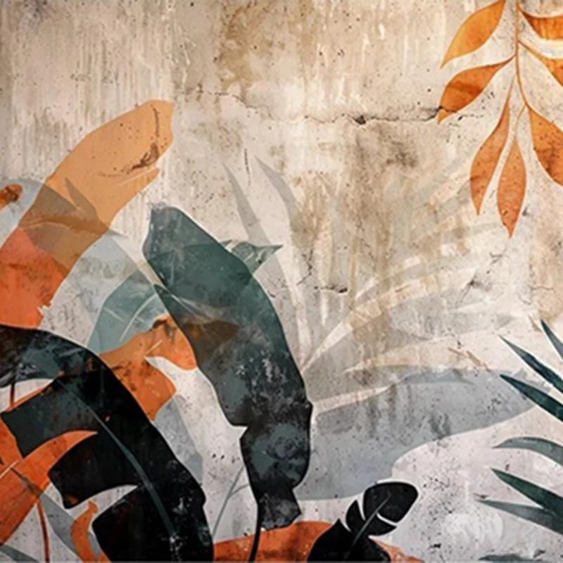 3d Photo Mural Hand-Painted Plant Leaves Pattern Wall Mural Bedrom Living Room Backdrop Modern Wallpaper