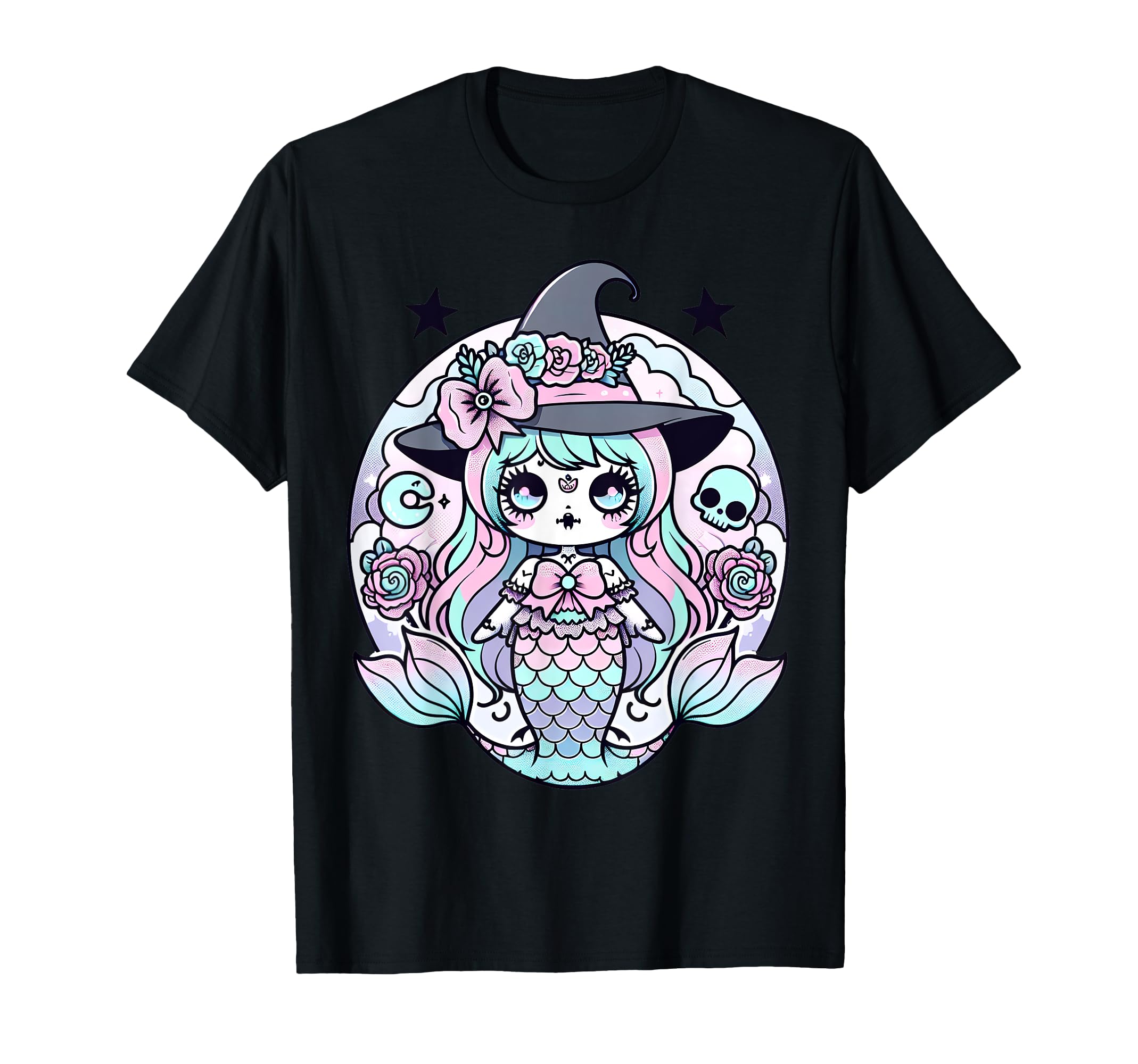 

Футболка в японском стиле Pastel Mermaid Kawaii Goth чёрный