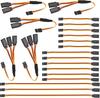 20Pcs RC Servo Extension Cables – JR 3-Pin Connectors – 100mm, 150mm, 300mm – 1-to-2 / 1-to-3 Splitter – Compatible with RC Models and Drones