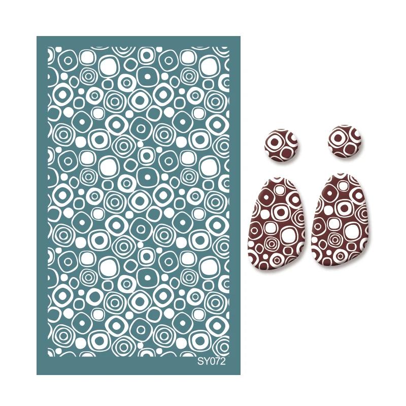 Polymer Clay Coloring Silk Screen Stencil Reusable Line Pattern Printing Clay Stamps DIY Earrings Jewelry Making Pottery Tools