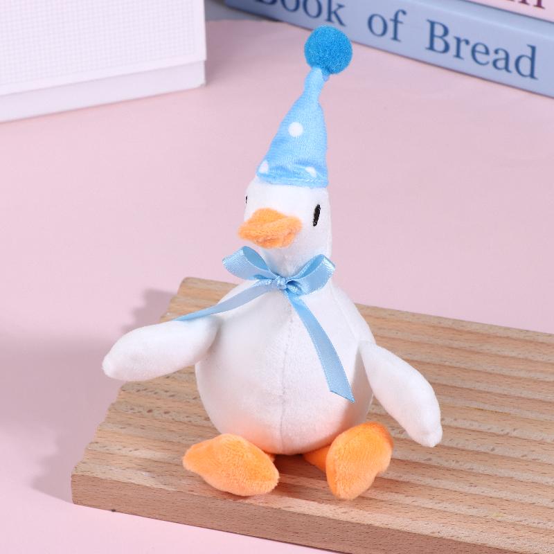 20Cm Cute Fluffy Big White Goose Pendant Plush Stuffed Animal Key Chain Bag Car Hanging Gift For Friend Festivals