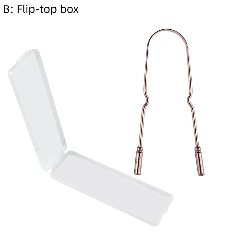 Stainless Steel/Pure Copper Tongue Scraper With Storage Box Oral Cleaner Brush Fresh Cleaning Hygiene High Quality Tongue Scrape