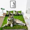Home Textiles Bedding Suit with Pillowcase 3D Wolf Printed King Double Size Comforter Duvet Cover Bed Sets