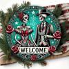 Vintage Day of the Dead Metal Sign 8x8 Inch Round Tin Plaque for Home Bar Wall Decor