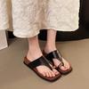 Fashion super hot French with skirt slippers women's 2025 summer new flip flops wedge sandals women's summer wear