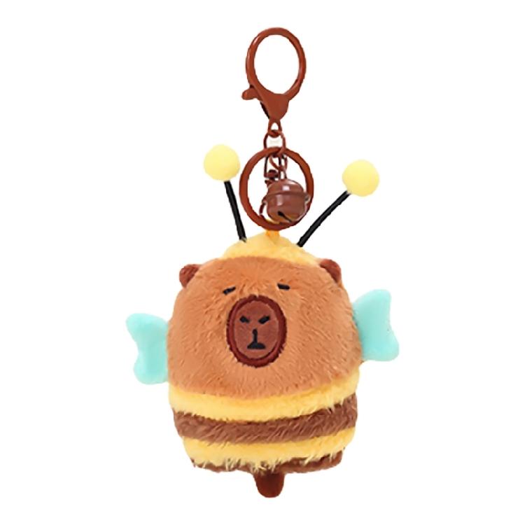 Fun and Fashionable Capybaras Sturdy Plush Keyring Customizable Stylish Outfits Charm Pendant for Unique Styles