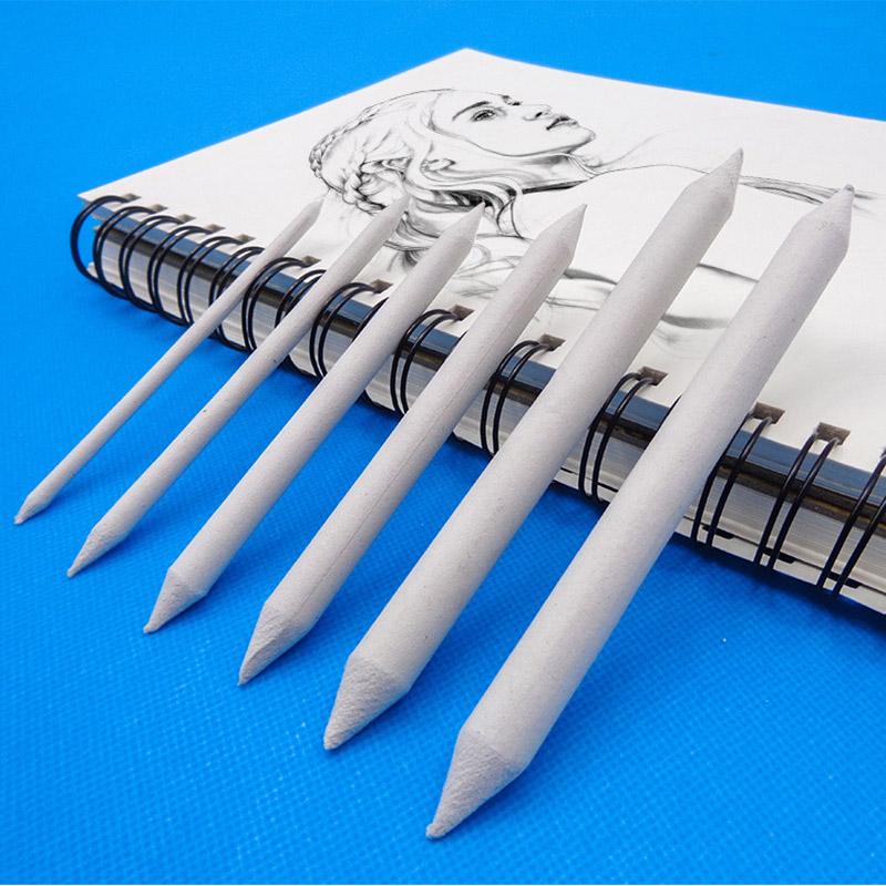 6 PCS Artist Blending Paper Stumps Tortillion Art Blenders Paper Sandpaper Drawing Charcoal Graphite Sketcking Tool