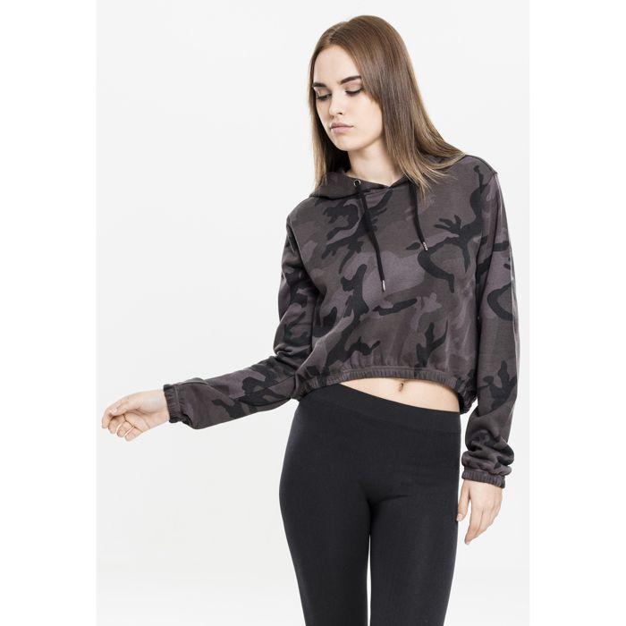 Sweatshirt à capuche - Urban Classics - Rose camouflage - Manches longues - Coton - Court