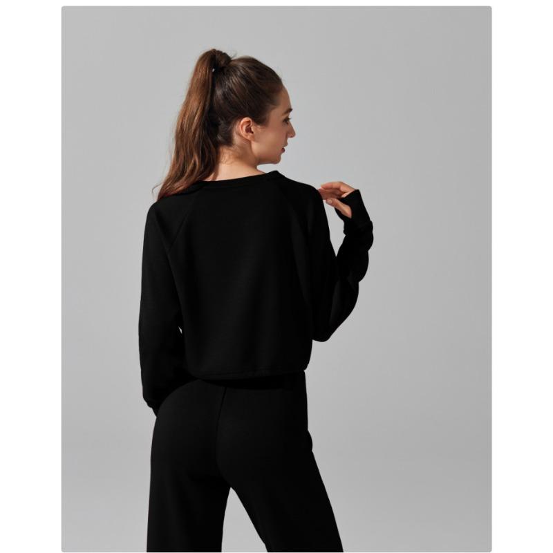 Bequemes Damen-Oberteil mit Rundhalsausschnitt, für Sport und Yoga, lässig