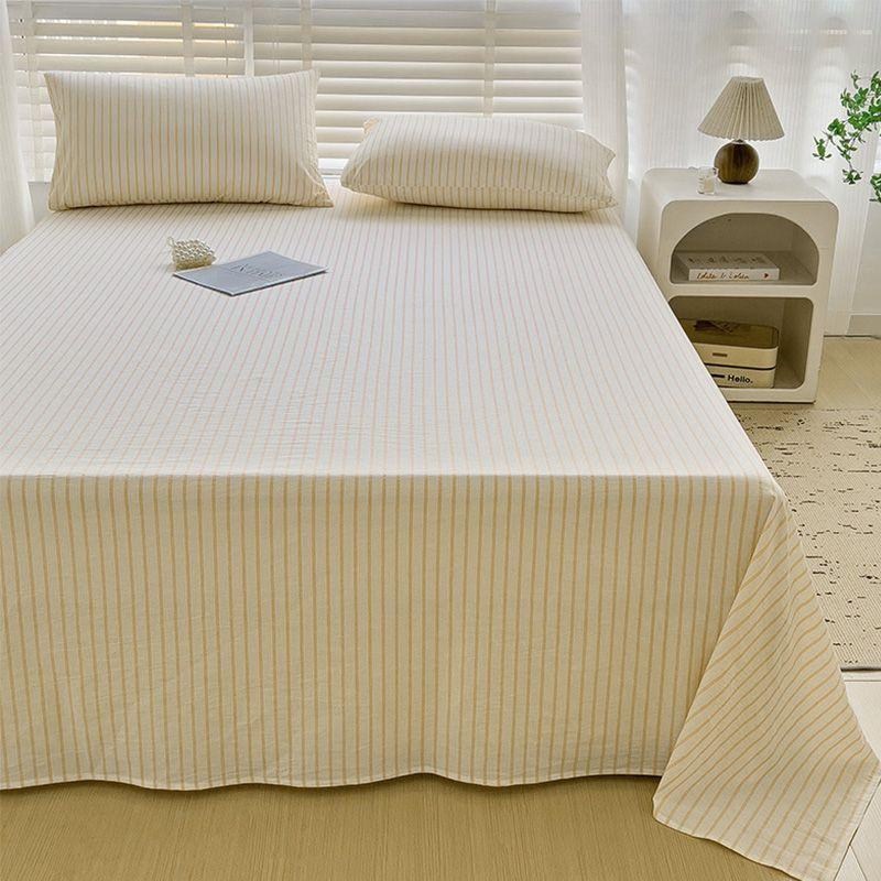 Minimalist Striped Washed Cotton Bed Cover For 1.8m Bed, Household & Student Dormitory