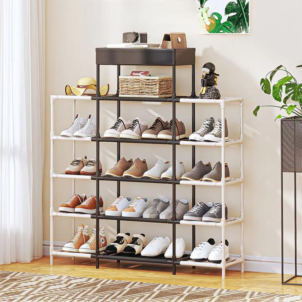 Simple Shoe Rack Detachable Non Woven Fabric Dual Color Shoe Shelf Multi-storey Organize Racks Home Floor Standing Shoes Rack