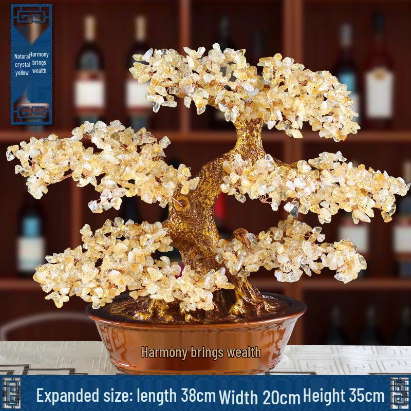 Pink Crystal Money Tree: Attracts Wealth and Enhances Relationships - Perfect for Living Rooms, Offices, Housewarmings, and Ceremonies