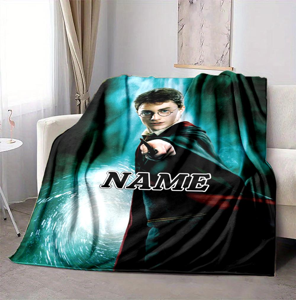 Custom Name Harry Potter Flannel Blanket Throw Blanket Soft Warm Sofa Bed home Decor Unique Gift
