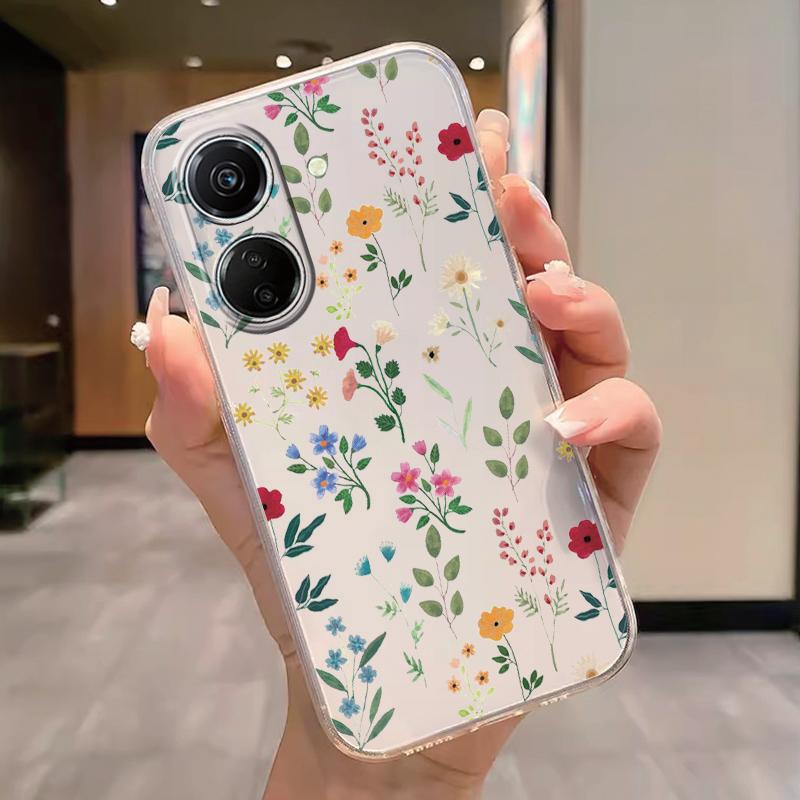 Transparent Phone Case For Poco C65 Redmi Note 15 Pro+ Plus 14C Cover Cartoon Flowers Soft TPU Shockproof Funda Bags Heart Clear