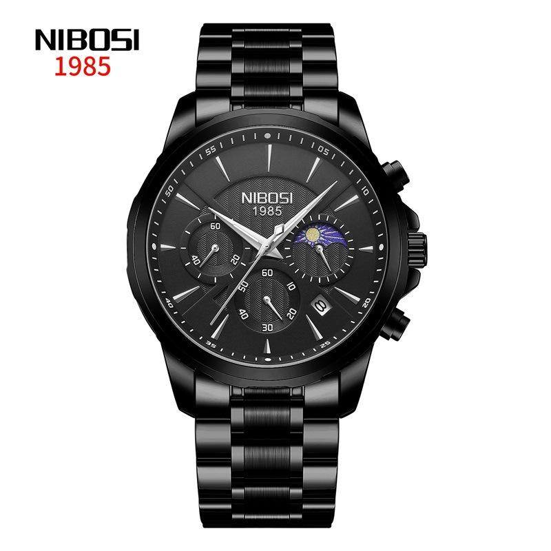 Fashion New Gold Sun Moon Stars Men'S Moon Phase Watch Solid Steel Belt Calendar Men'S Watch