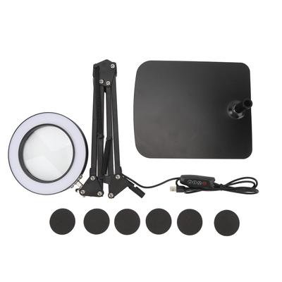 5X Lupa se světlem Flexibilní osvětlená lupa se stojánkem LED stolní lampa šetrná k očím pro