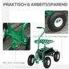 Rolling Seat 360 degrees Rotatable Height-Adjustable Garden Cart with Storage Surface Wheels Handle Mobile Garden Seat Rotatable Work Seat Garden