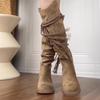 Mid length boots for women 2026 Spring and Autumn retro wasteland style knight boots not exceeding knee length long boots