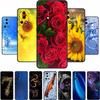 Hoesje voor Huawei Nova 13 12 5G, Nova13 Coque Flowers, zwarte siliconen, zachte TPU-achterkant, geschikt voor Huawei Nova 12 Pro Ultra.