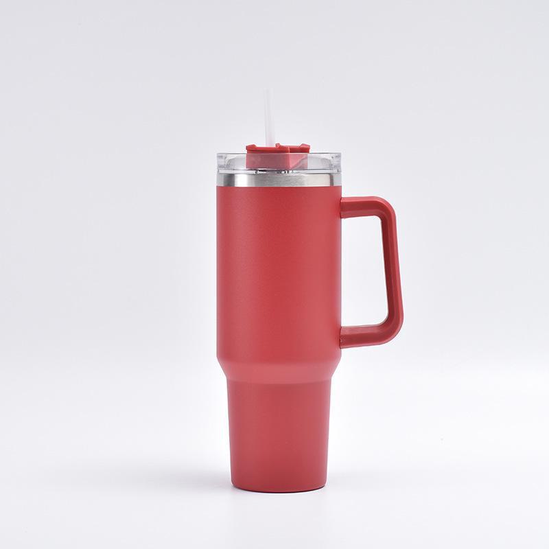 40oz Large Capacity 304 Stainless Steel Vacuum Flask with Handle and Straw