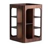 BEPAN Rotatable 4-Tier Walnut Wood Storage Rack Desktop Organizer for Cups Coffee Accessories Solid Wood Stand Home Storage