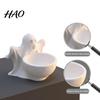Desktop Storage for Aromatherapy 3D Printed Ghost Ornament, Cute Candy Bowl, Halloween White PLA Statue Jewelry Holder, Creative Desk Organizer