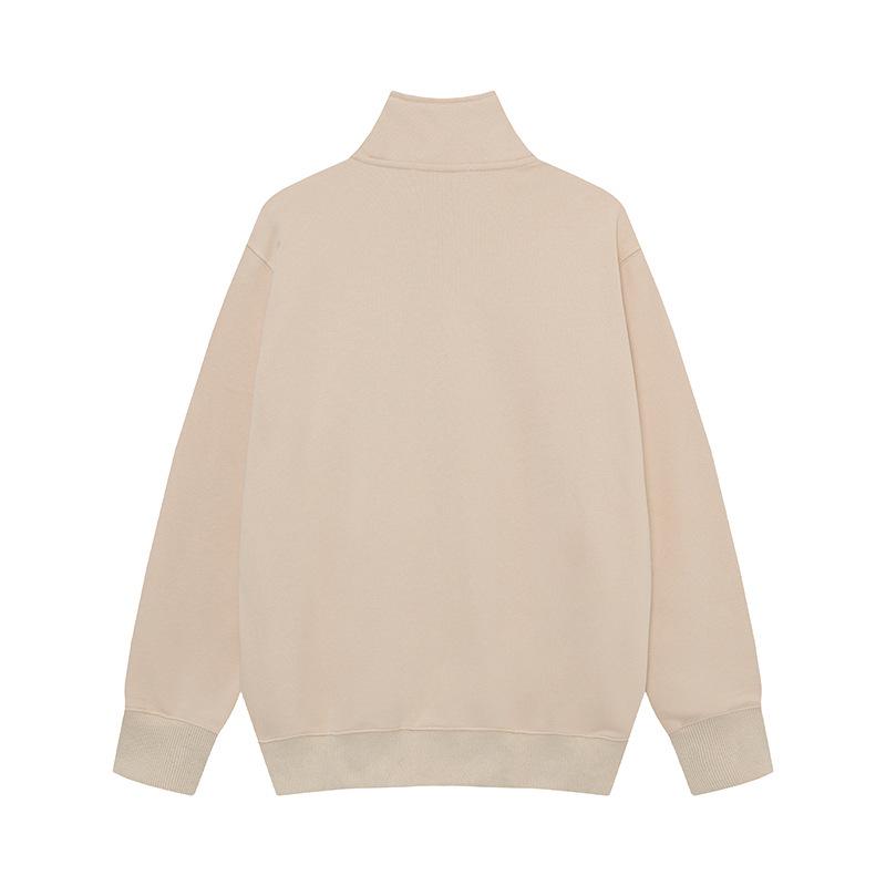 Cross Classic STEIN Stehkragen Reißverschluss Strickjacke Frottee Ärmel Abzeichen Lässige Herrenjacke