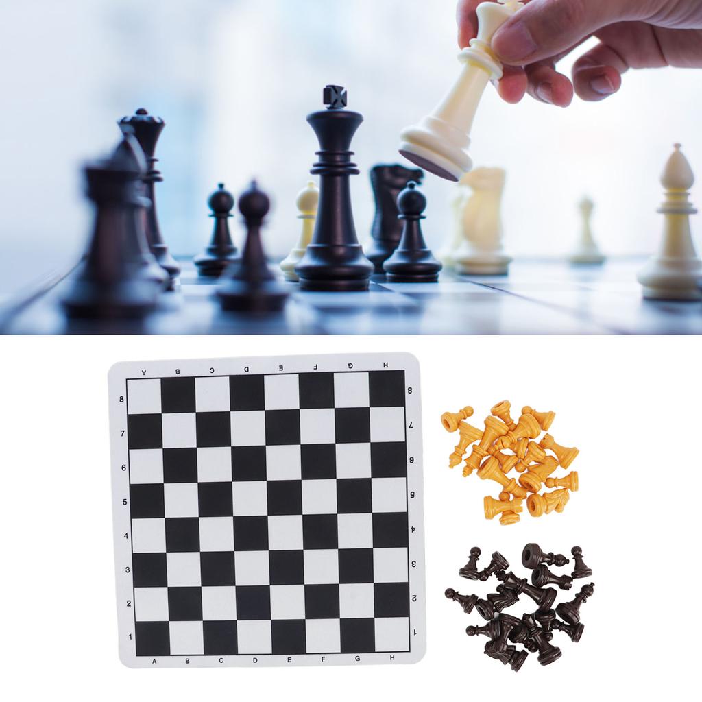 Chessmen with 1.89in King Plastic Chess Pieces with Chessboard for Adults Kids Party Supplies