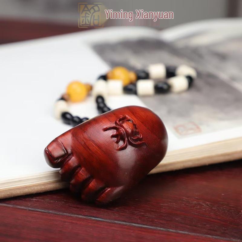 Rosewood Carved Pixiu Ornament: Gourd & Dragon Turtle Handicraft