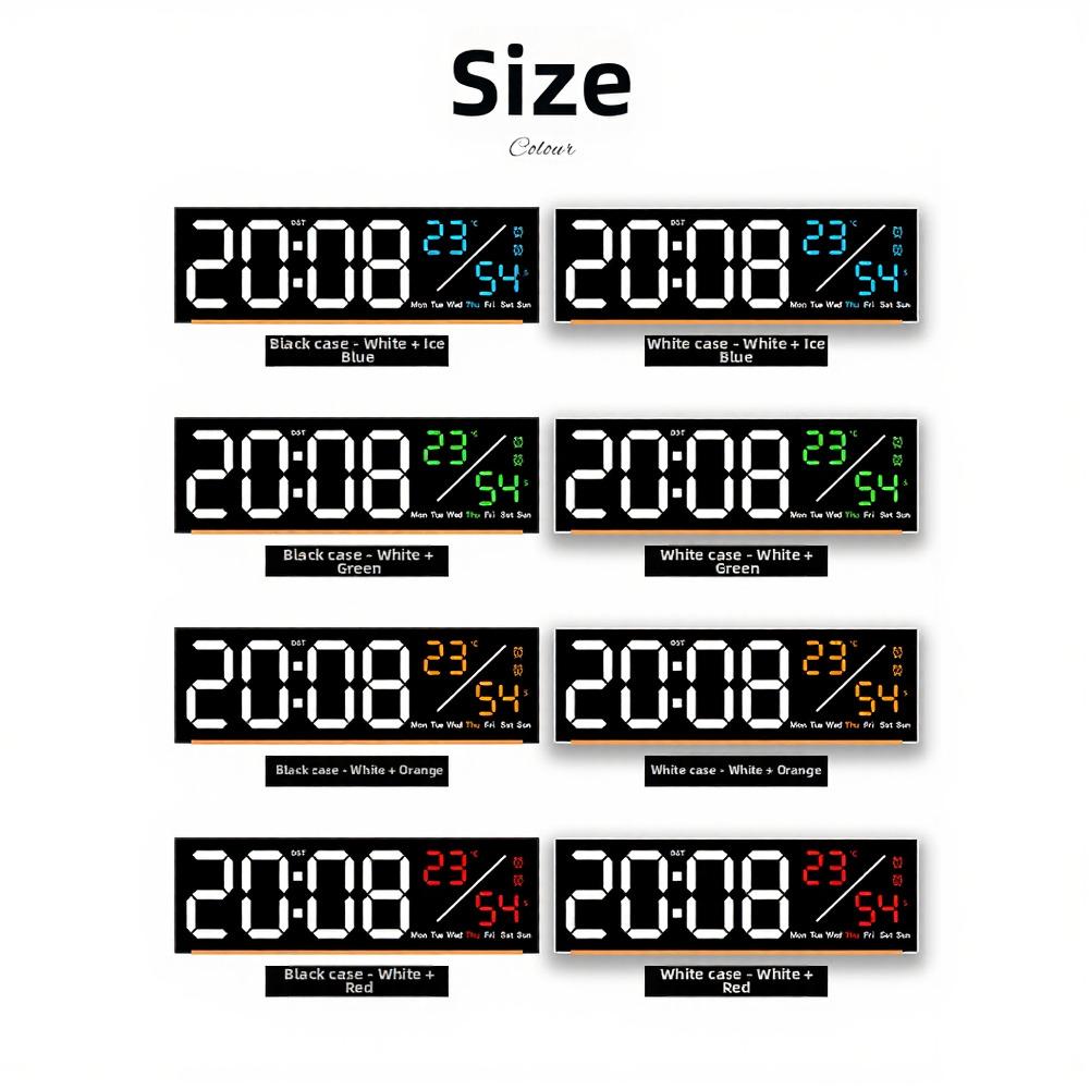 Digital LED Clock With Time Date Temperature Alarm Timers Stopwatch 12/24H DST LED Countdown Table  Clock