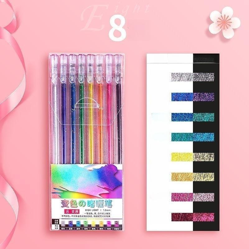 Glitter Gel Pen Shiny Fluorescent Pen Suit Color Neutral Pen Highlight Painting Hand Account Replacement Core 18 Colors