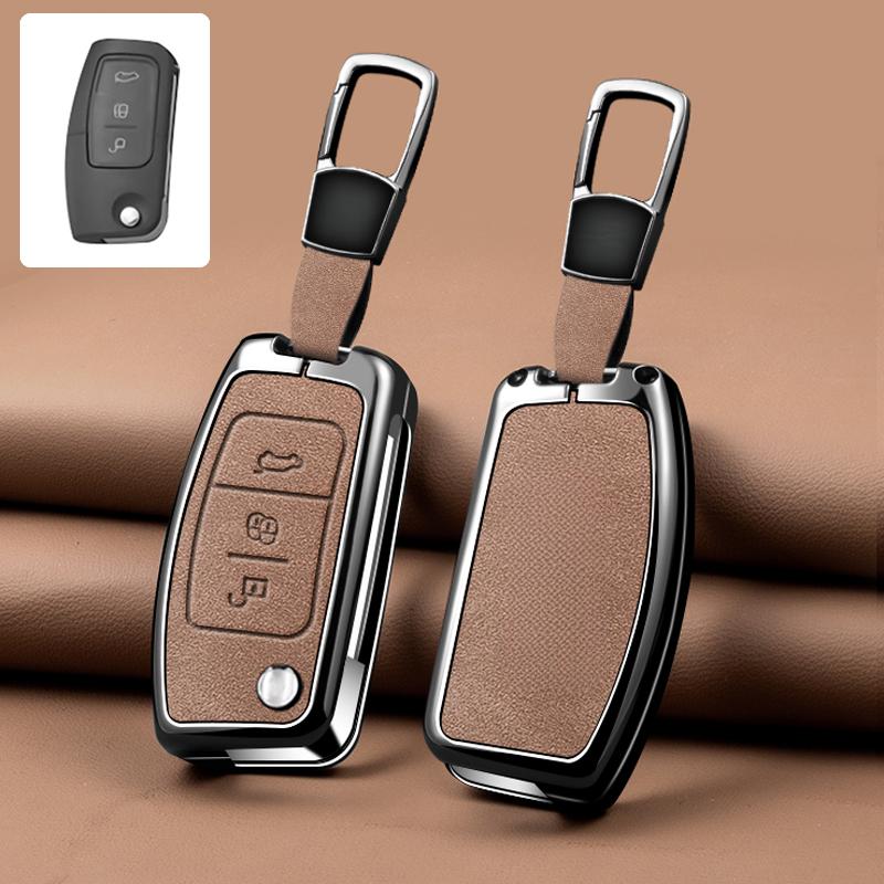 For Ford Focus 2 Mk2 Fiesta Mondeo Galaxy Falcon Territory Ecosport Kuga Escape Car Key Case Cover Shell Keychain Accessories