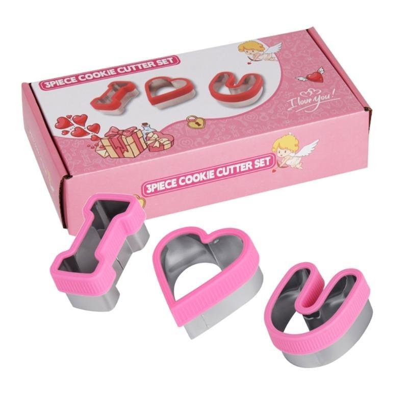 Valentine Series Cookie Cutter Vegetable Biscuit Mold Baking Pastry Tools Stainless Steel Fondant Bakeware розовый