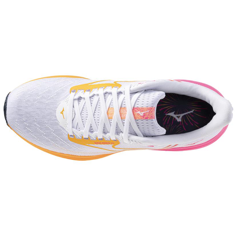 Mizuno WAVE RIDER 29 Unisex Běžecké boty Bílá Oranžová Růžová J1GC259302