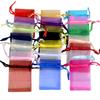 50pcs/lot Organza Gift Bag For Jewelry 24 Colors Drawstring Pouches For Wedding Christmas Candy Gift Bags Jewelry Packing
