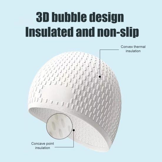 Adults Silicone Swimming Cap, Water Resistant Lightweight Swim Hat, Non-slip Elastic Men Women Bathing Cap for Swimming Pool, Beach