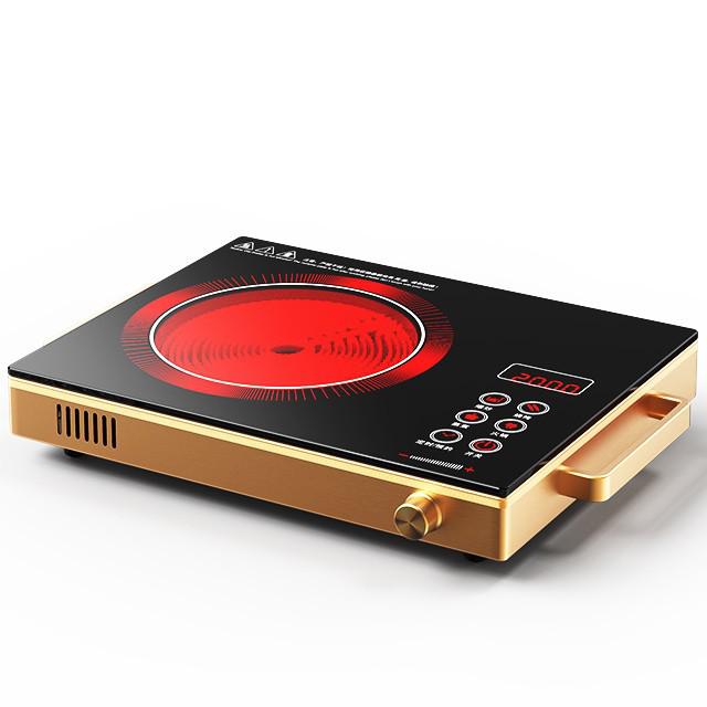 Double Head Electric Ceramic Cooker & Light Wave Oven - Touch Control, Pot Compatible, Household Appliance